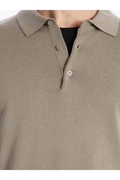 LC Waikiki Southblue Polo Collar Men's Knitwear Sweater (W5)
