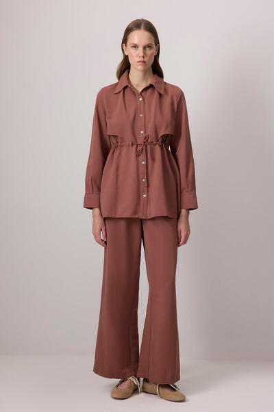 Touché Privé Linen Textured Shirt Pants Set