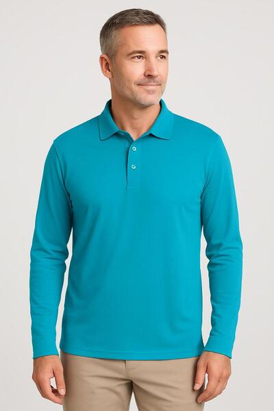 FERRY BUTİK Unisex High School Boy Polo Collar Long Sleeve Lakos
