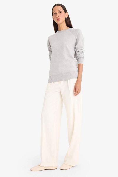 DeFacto New Season Relax Fit Crew Neck Basic Plain Knitwear Sweater