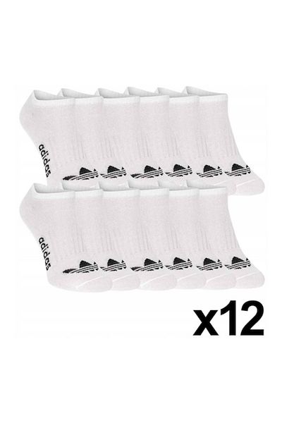 adidas Short Socks 12 Pairs 100% Cotton White One Size