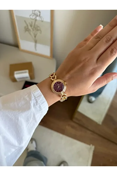 RoseandRoses Collet Vintage Model Women's Wristwatch Gold (Burgundy Dial)
