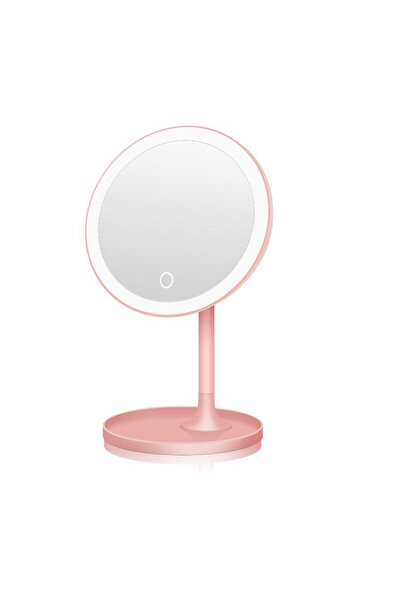 OEM Oglinda Cosmetica TNS, Diametru 18 cm, Iluminata LED, Alimentare USB, 28 Led-uri, 3 Trepte de Lumina