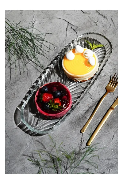 Egem Home Crystal Boat Plate Snack Bowl Presentation Set 12 Pieces