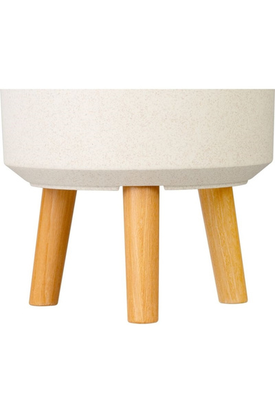 SGTT Ghiveci de flori din plastic cu 3 picioare, WhiteWheat, capacitate 3,75 litri, 20x26 cm