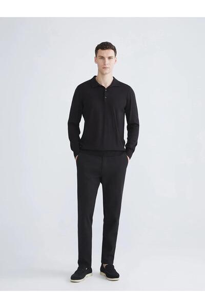LC Waikiki Southblue Polo Collar Men's Knitwear Sweater (W5)