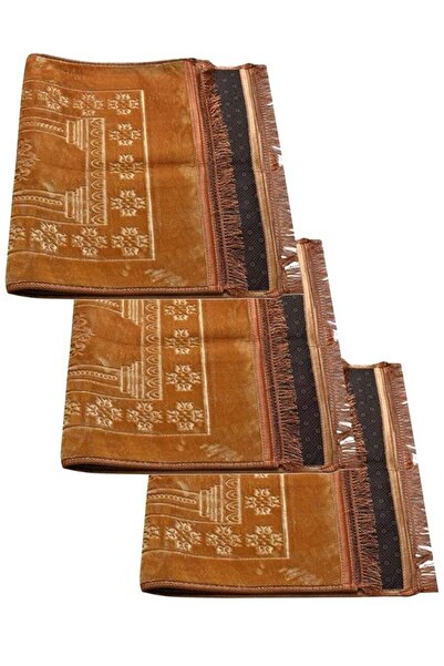 Generic 3 Pieces Islamic Prayer Mat 120x80 Beige Color
