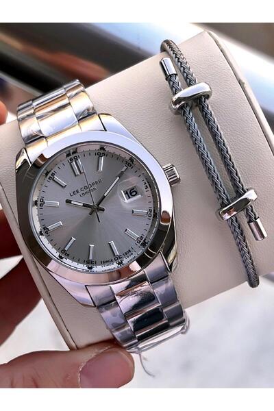Lee Cooper Water Resistant Steel Cord with Italian Bracelet Set 2 Years Warranty Does Not Throw Color Vs.Bl