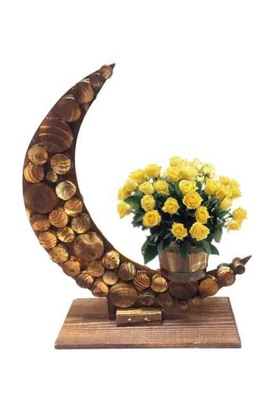 Generic HOME TASTE Hometaste Wooden Desktop Flower Vases Succulent Pot Plant Vase Container Desktop Decorat