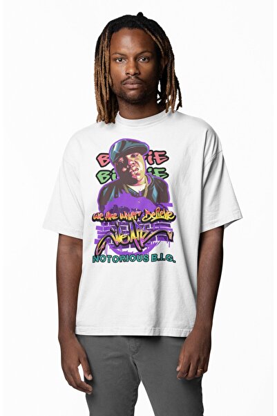 Fuddy Moda Unisex The Notorious B.I.G. Μπλουζάκι με στάμπα, μπλουζάκι με θέμα...