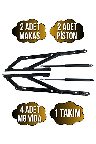 DSYapıAksesuar Baza Makası Yatak Baza Menteşesi Açılır Pistonlu Makas(750N Pİ...
