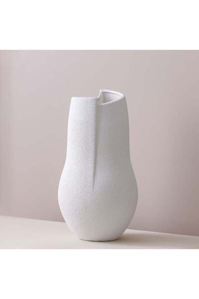Generic DANUBE HOME Lexie Caramel Ceramic Abstract Vase â€“ Modern Decorative Flower Vase for Living Room,
