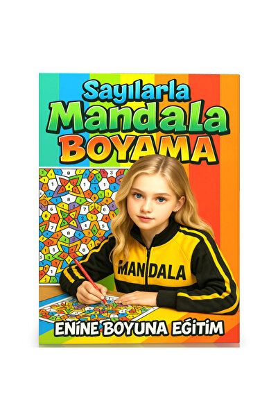 Enine Boyuna Eğitim رسم ماندالا بالأرقام (50 صفحة كاملة مطبوعة على وجه واحد)