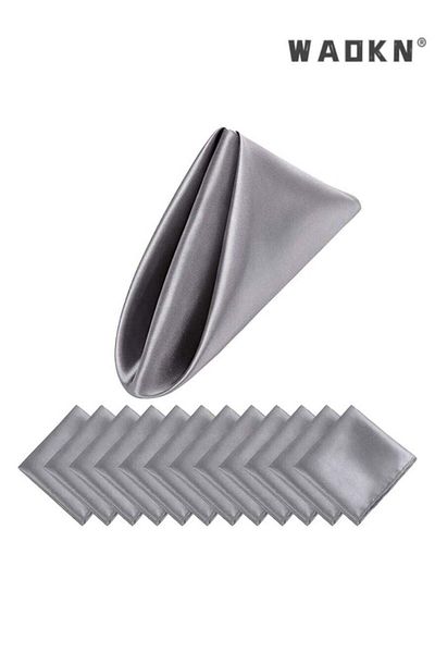 Generic WAOKN Elegant Collection of 12 Soft Satin Square Napkins, Measuring 20x20 Inches, Perfect for Enhan