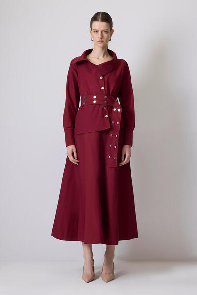 Touché Privé Eyelet Belt Shirt Skirt Set