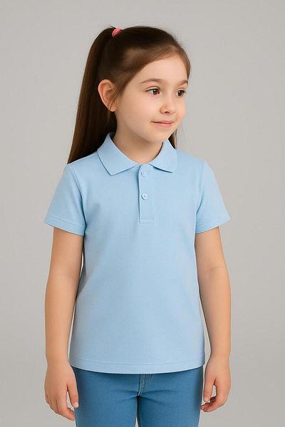 FERRY BUTİK Unisex Children's Polo Neck Short Sleeve School T-Shirt