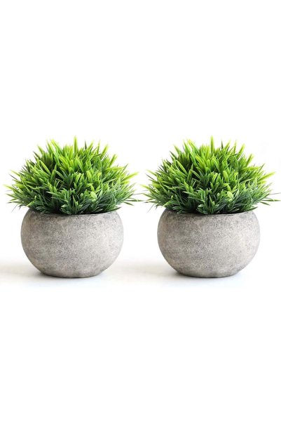 Generic Mini Artificial Plants Set 2 Pcs Small Fake Plants for Office Kitchen...