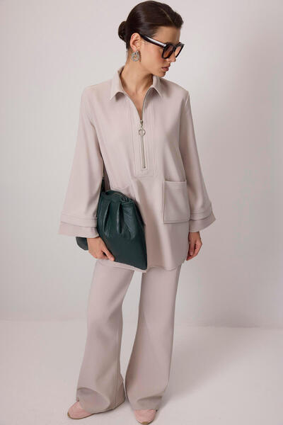 Touché Privé Zipped Tunic Pants Crepe Set