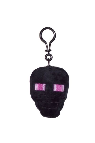 MINECRAFT Jucarie de plus Minecraft, Negru 8cm cu breloc si 2 etichete