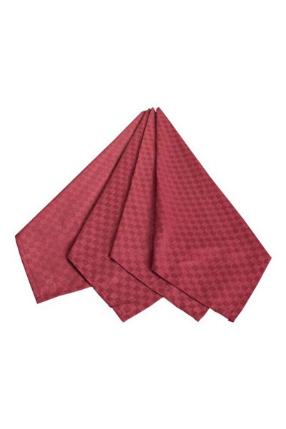 Generic Hotel Linen Klub 4-Piece 100% Cotton Dobby Jacquard Table Cloth Napkins Set Maroon 50x50cm