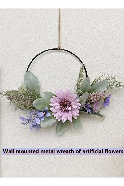 Generic 1-Piece Wall Mounted Metal Wreath of Artificial Flowers/Artificial Wi...