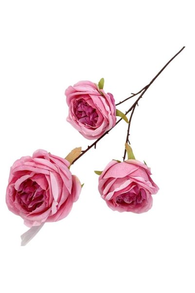 Generic 3 Heads Austin Artificial Flowers Dark pink