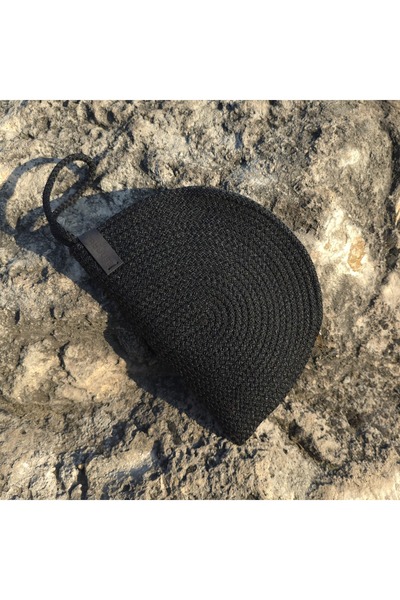 LinaHouse El Yapımı Örme Kordon İp Portföy & Clutch Çanta – Siyah
