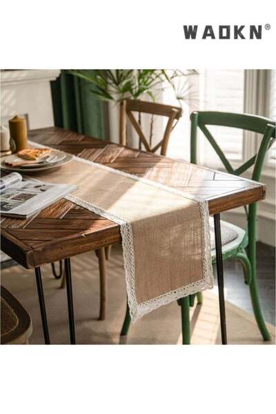 Generic WAOKN Table Runner, 30 * 180 CM Burlap Table Runner for Modern Farmhouse Decor, Natural Cotton Wove