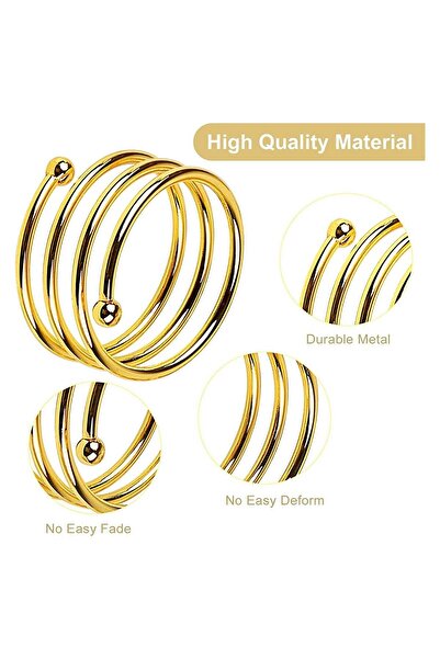 Generic Elegant Gold Napkin Rings Set, 10Pcs Sturdy Metal Holders for Wedding and Dining Table Decor, Styli