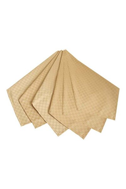 Generic Hotel Linen Klub 6-Piece Dobby Jacquard Table Cloth Napkins Beige 50x50cm