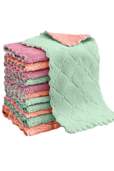 Generic Rubik Microfiber Cleaning Cloth 12 Pack 25x15cm Dish Towels Quick - Drying Strong Absorption Water