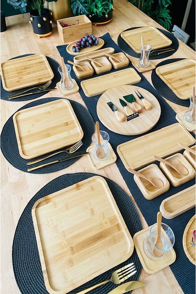 CASA DE BELLA Bamboo 42 Piece Breakfast Set for 6 People