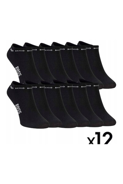 Hugo Boss No-Show Socks, 12 Pairs, Black, One Size