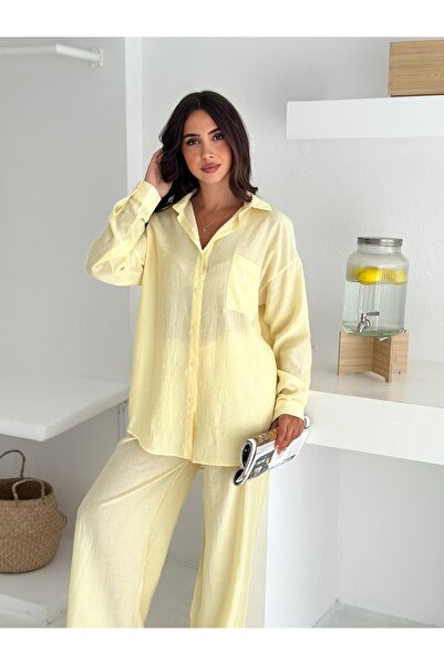 02Lady Fashion Wide Leg Strawberry Fabric Shirt Suit with Elastic Waist