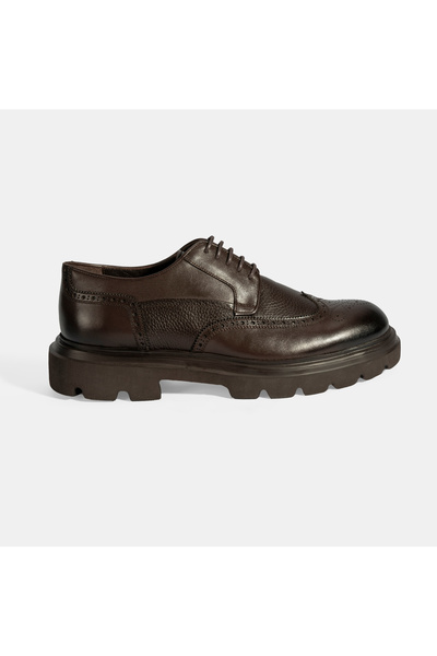 Desa Men's Brown Laced Leather Casual Shoes