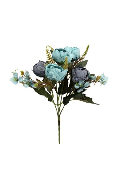Generic Harmony Blooms: Artificial Mix Mini Peony Flower Bouquet BLUE