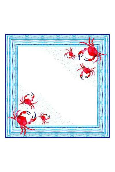 Generic Biggdesign Anemoss Crab Printed Table Cloth White/Blue/Red 140x140cm