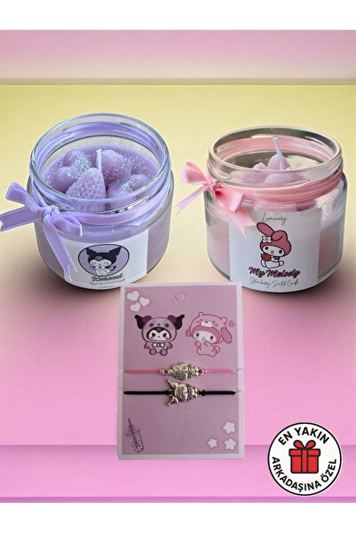 LUMİNARY CANDLE Kuromi & My Melody Arkadaşlık Seti – Kuromi & My Melody Mum +...