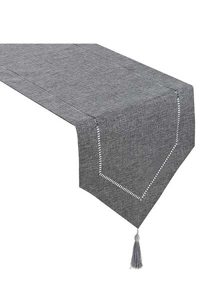 Generic SYOSI Decorative Linen Table Runner with Tassels Tabletop Collection Table Runners for Everyday Din