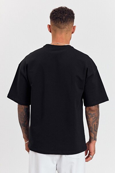 İLKCET MODA Ανδρικό μπλουζάκι μεγάλου μεγέθους Lenasso με μπροστινή εκτύπωση