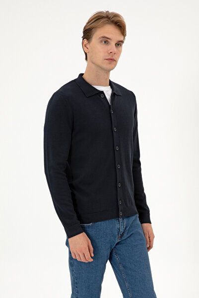 U.S. Polo Assn. Erkek Lacivert Basic Triko Hırka 50313690-VR033