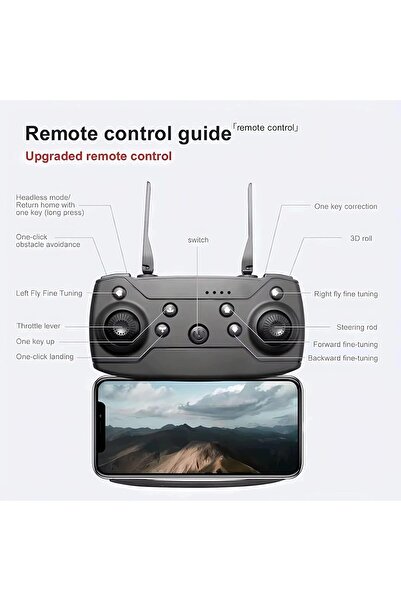 Generic E88 Foldable Drone with 8K HD Dual Camera, Obstacle Avoidance, Altitude Hold, and Compact Design