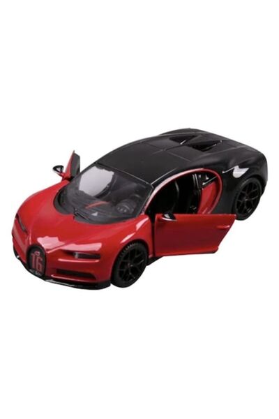 MASHASHOP Mașină mecanică din metal, Bugatti Chiron Sport, scară 1:32, roșu/negru