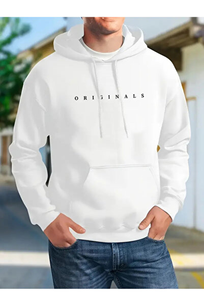 bellanova COPY - سويت شيرت بقلنسوة بـ 3 خيوط وطبعة أمامية وقصة مريحة