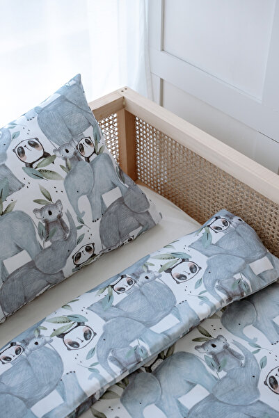 NOU Animal Printed Organic Montessori Bedding Set (100X200 - 50X70 -80X180+20...