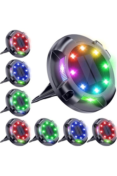 RMSGRUP Güneş Enerjili 8+4 LED'li Bahçe Çimine Balkon Yol üstüne Kazıklı Deko...