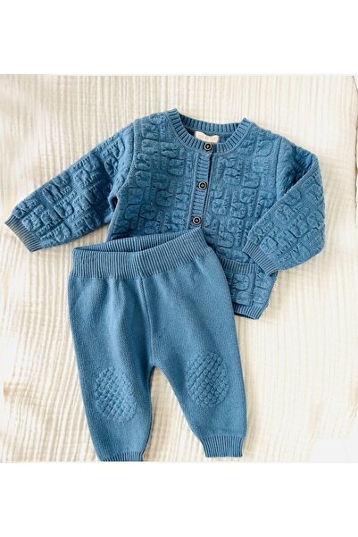 PİTABABY Alvin Erkek Bebek Triko Takım -Hırka + Pantolon