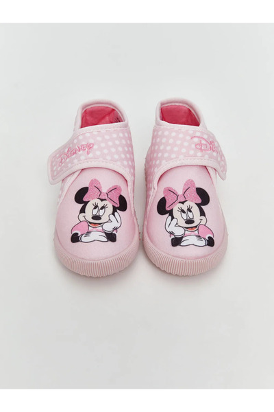 LC Waikiki Pembe Minnie Mouse Baskılı Kız Bebek Panduf