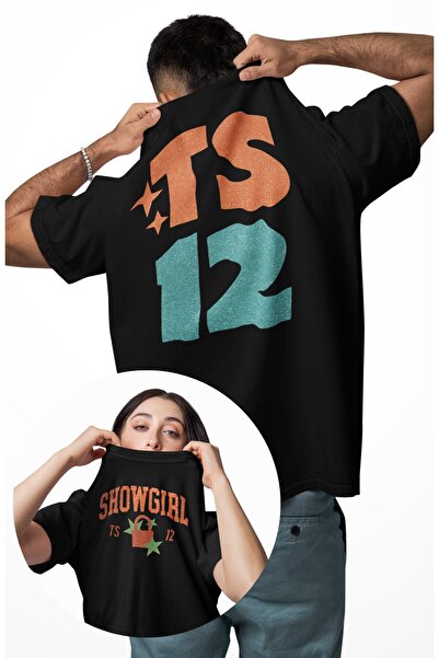 Fuddy Moda تي شيرت مطبوع على الظهر للجنسين من Showgirl TS 12، تي شيرت برقبة د...