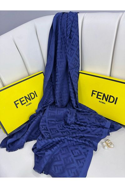 NP Full Set Boxed Imported Cashmere Silk Shawl - Navy Blue